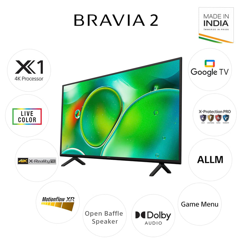 Sony BRAVIA 2 Series 108 cm (43 inches) 4K Ultra HD Smart LED Google TV (K-43S20 IN5)