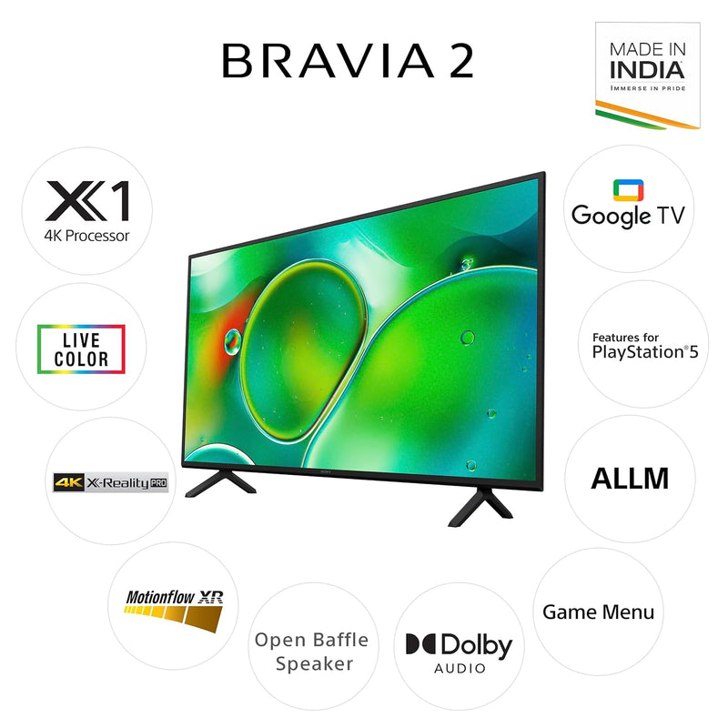 Sony BRAVIA 2 Series 108 cm (43 inches) 4K Ultra HD Smart LED Google TV (K-43S25 IN5)