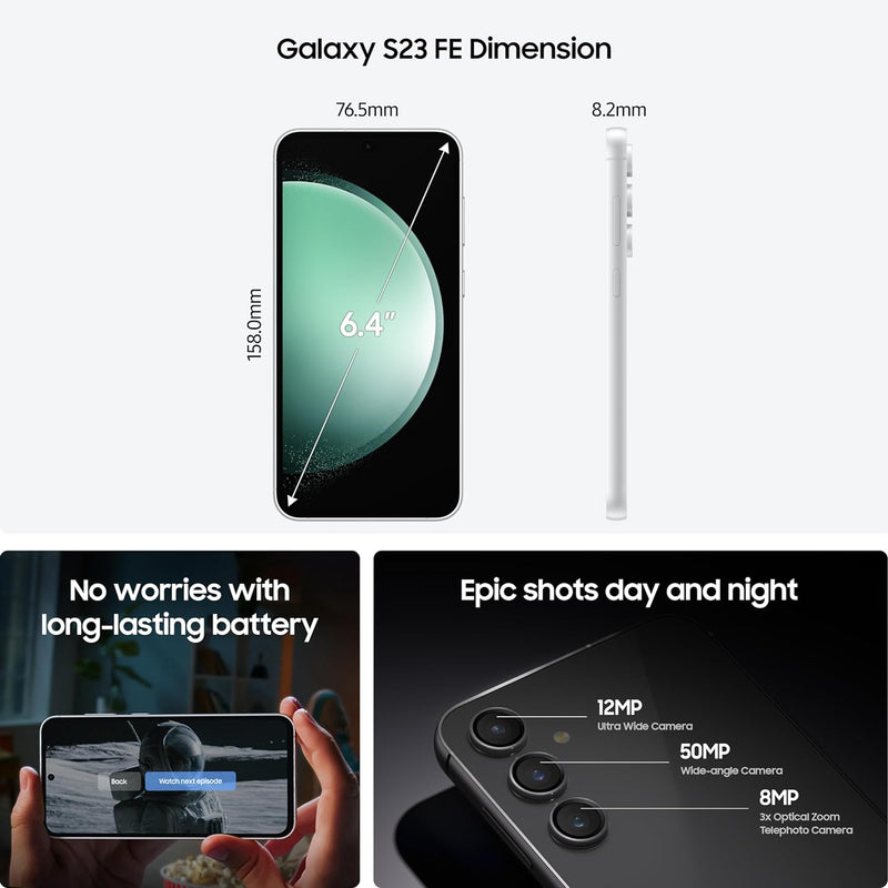 Samsung Galaxy S23 FE 5G (Graphite, 8GB, 256GB Storage)
