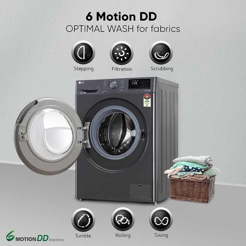 LG 7 Kg 5 Star AI Direct Drive Fully-Automatic Front Loading Washing Machine (FHV1207Z2M.ABMQEIL)