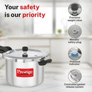 Prestige Svachh Aluminium Anti Bulge Gas and Induction Compatible Pressure Cooker, 7.5 L (Silver)