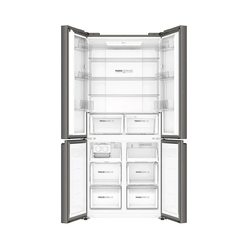 Haier 520 L Inox Steel 4 Door Side by Side Refrigerator, Lumiere Series (HRB-600IS)