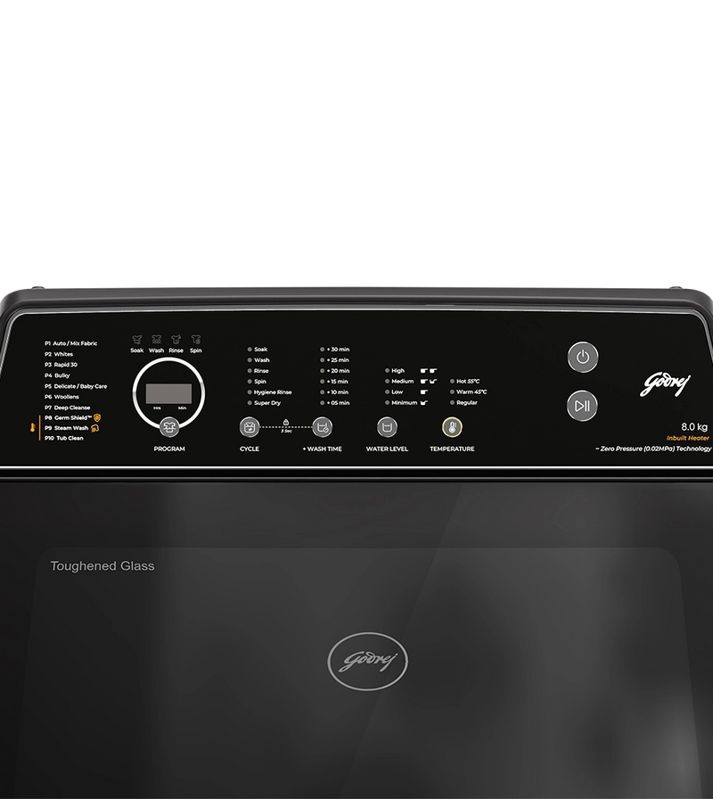 Godrej 8 KG, 5 Star Fully Automatic Top Loading Washing Machine | 750 RPM | WTEON VLVT 80 5.0 FDTS MTBK