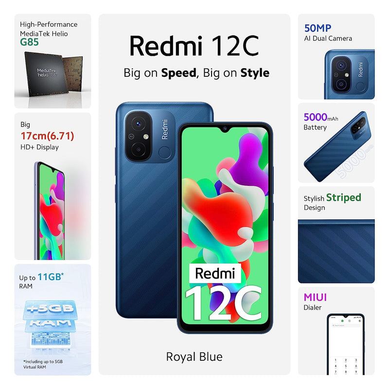 Redmi 12C (4GB RAM, 128GB Storage)