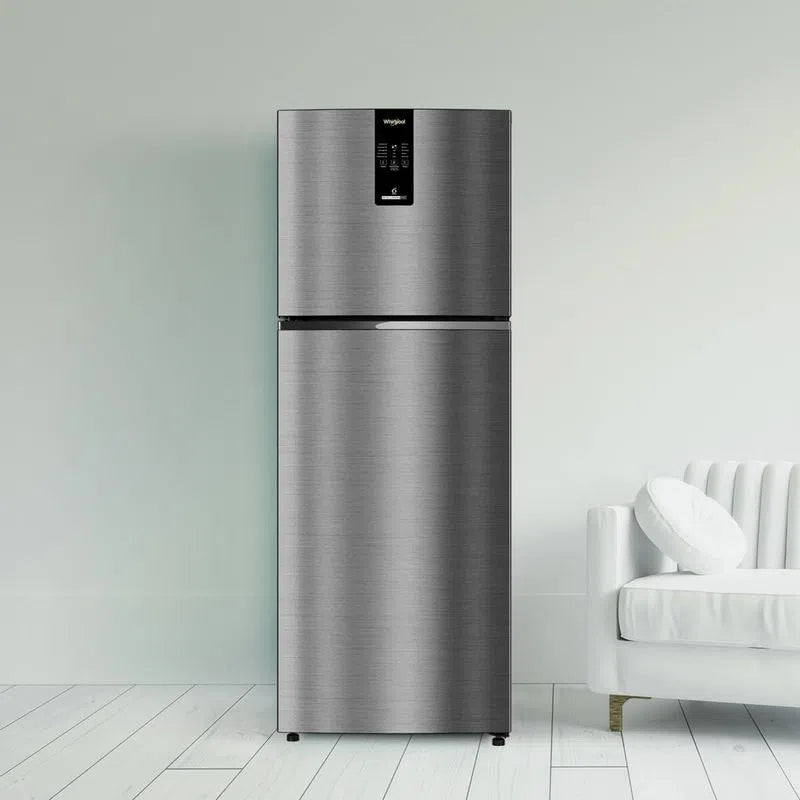 Whirlpool Intellifresh Pro 308L 2 Star Convertible Frost Free Double-Door Refrigerator (21818) Omega Steel