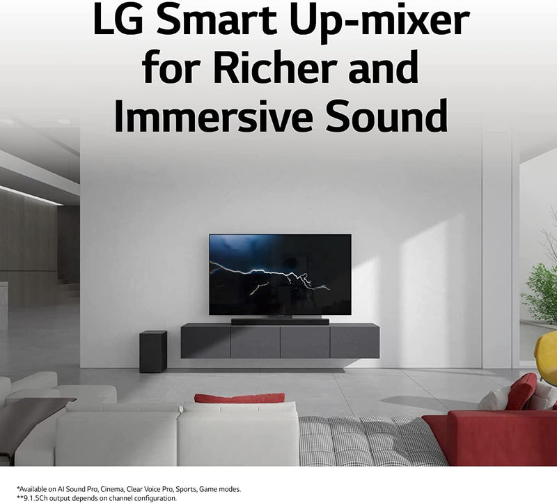 LG SC9S 400W 3.1.3 Channel Dolby Atmos, Triple Up-Firing Speaker, Wow Synergy, OLED C Matching Bracket Soundbar with HDMI, Wi-Fi & Bluetooth Connectivity