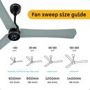 ATOMBERG FG1090 Renesa Halo 1200mm Ceiling Fan ( Misty Teal )
