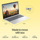 HP Laptop 15.6 Inch, 16GB RAM + 512GB SSD | AMD Ryzen™ 5-7430U processor |  AMD Radeon™ Graphics | Windows 11 Home, Silver (15-fc0389AU)