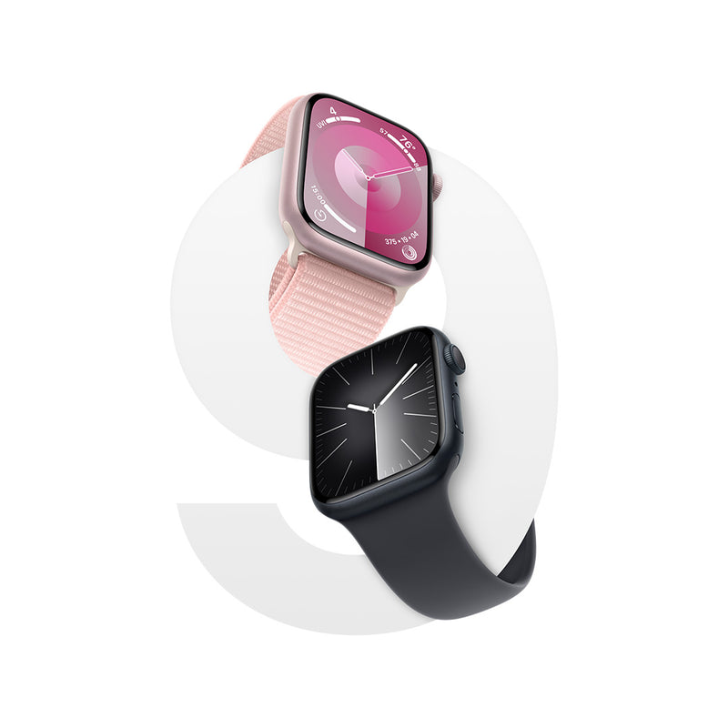 Apple Watch Series 9 GPS 41mm Pink Aluminum Case with Light Pink Sport Loop  