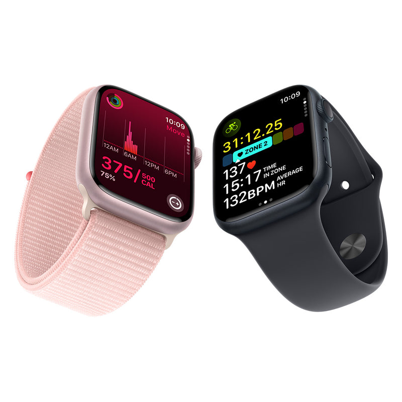 Apple Watch Series 9 GPS + Cellular 41mm Pink Aluminium Case with Light Pink Sport Band - S/M