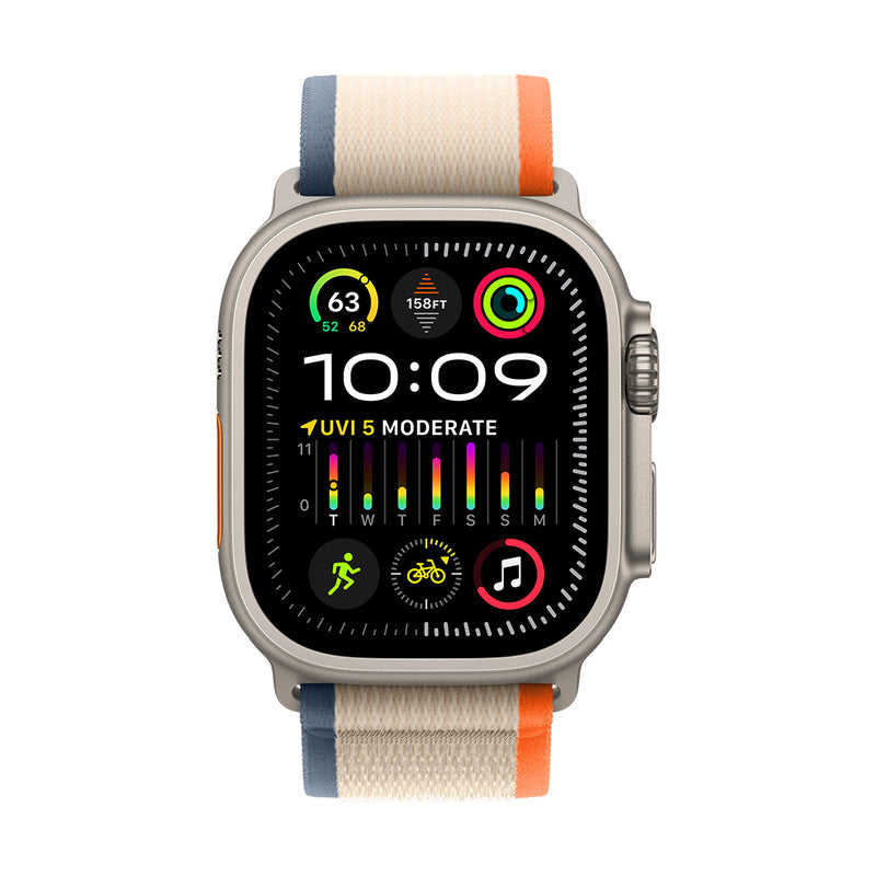 Apple Watch Ultra 2 GPS + Cellular, 49mm Titanium Case with Orange/Beige Trail Loop - M/L