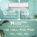 Haier 1.5 Ton 3 Star HEXA Inverter Smart Split AC (HSI-HSO-52KU-CAI3NB-I)
