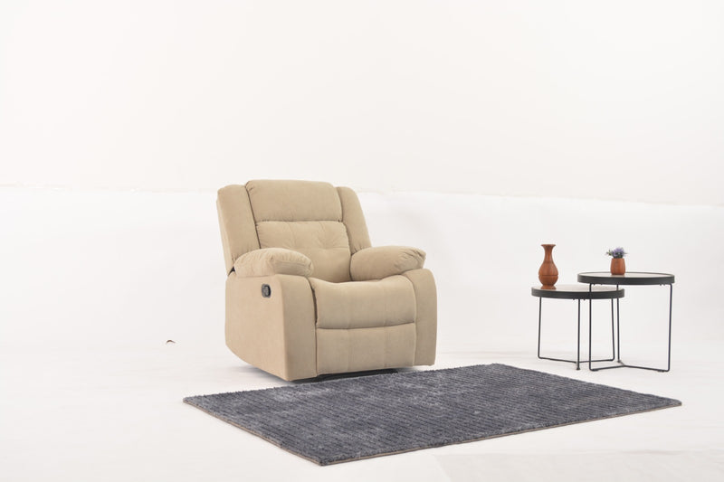 Manual Recliner with Ivory Newyork Fabric 3S+1R+1R