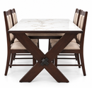 Darling Hudson Dining Table, Mahogany Wood with Tile Top