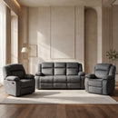 Darling Moderno R113 Recliner Sofa Set 3+1+1, Grey Suede Fabric