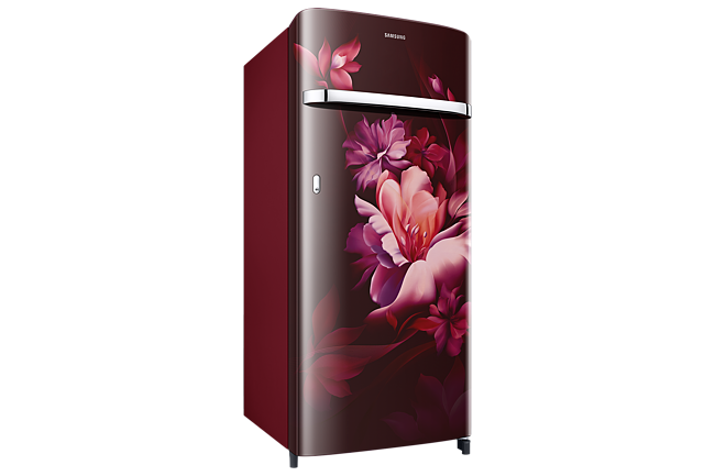SAMSUNG 215 L Direct Cool Single Door 5 Star Refrigerator, Midnight Blossom Red, (RR23C2G35RZ-HL)
