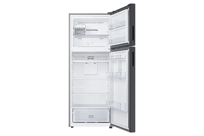SAMSUNG 465 Litres 1 Star Frost Free Double Door Refrigerator with SmartThings AI Energy Mode, Clean Black Glass ((RT51CB662A22TL)