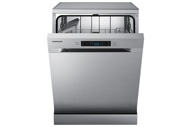 SAMSUNG 13 Place Setting Freestanding Dishwasher with Intensive Wash ( Ice blue, Stainless Steel Tub, Hygiene Clean, Height Adjustable Rack, DW60M5043FS-TL )