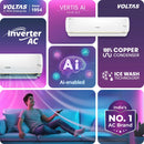 Voltas 1.5 Ton, 5 Star Inverter Split AC (VOLTAS SAC 185INV VERTIS AI ZEST GOLD)