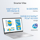 ASUS Vivobook 15 | Intel Core 5 350 | 16GB+512GB (X1504MA-BQ127WS) AI Laptop