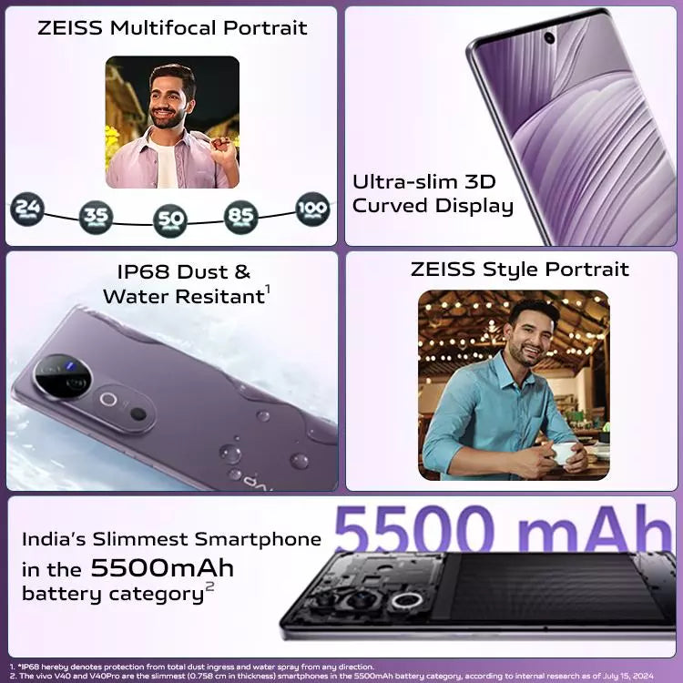 Vivo V40 8GB+128GB Lotus Purple