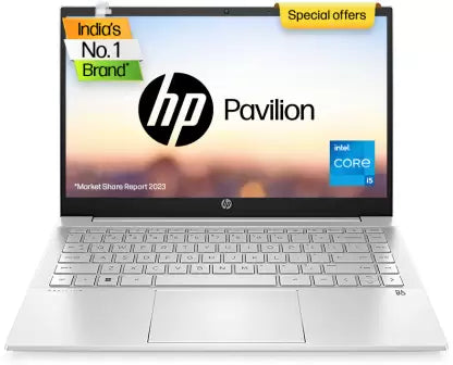 HP Pavilion Intel Core i5 12th Gen 1235U - (16 GB/512 GB SSD/Windows 11 Home) 14-dv2014TU Thin and Light Laptop  (14 inch, Natural Silver, 1.41 Kg, With MS Office)