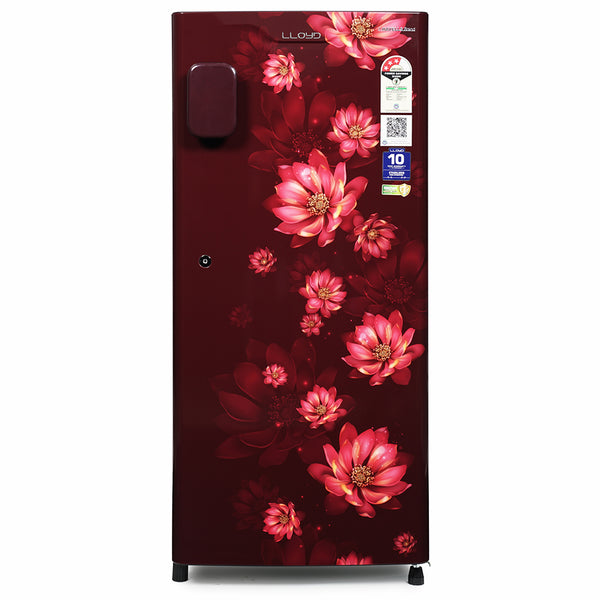 LLOYD 188L 3 Star Direc Cool Single Door Refrigerator, FLORET WINE (GLDC203SFWT4JC)