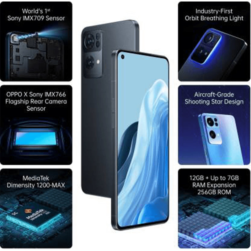 OPPO Reno7, 5G Smart Phone Starlight Blue 256 GB,  8 GB RAM (RENO7 5G STARLIGHT BLACK)