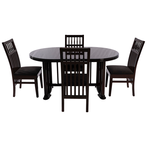 Elite 4 Seater Teakwood Oval Dining Table with Wooden Top JWC 4 SEATER