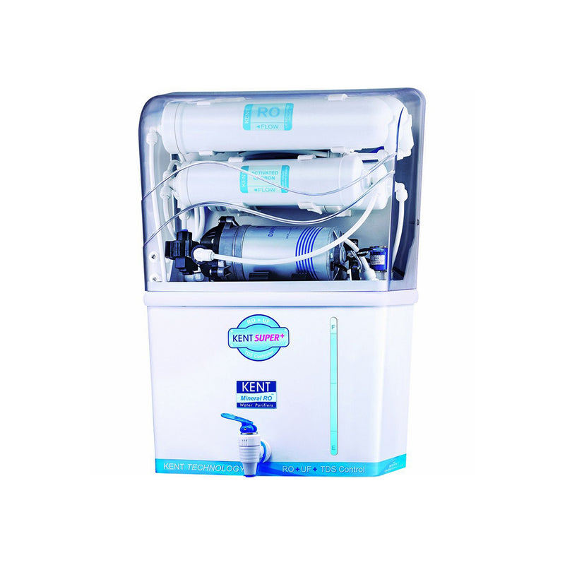 KENT Super Plus 8-litres Wall Mountable RO + UF + TDS Controller (White) 15-Ltr/hr Water Purifier