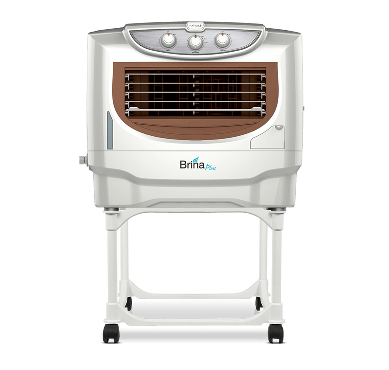 Havells Brina Plus 50 Litres Window Air Cooler with Humidity Control, Auto Drain and Dust Filter Net and Insect Free (HAVELLS - BRINA PLUS, White, Brown)