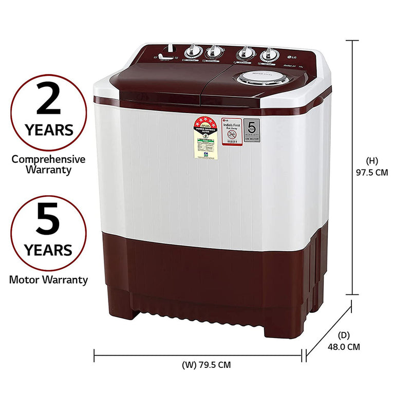 LG 7 kg 5 Star Semi-Automatic Top Loading Washing Machine (P7010RRAZ.ABGQIEL)