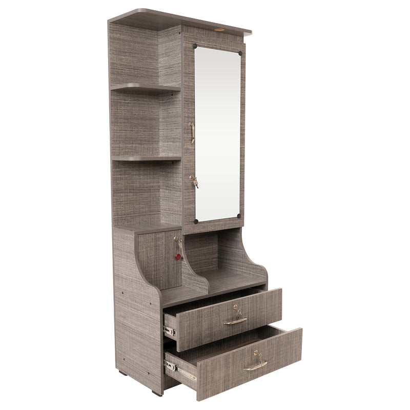 Stylish Teak Wood Revolving Mirror Dressing Table - Compact & Sleek Design