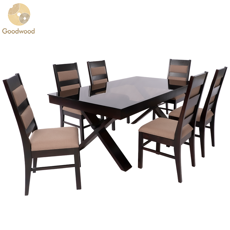 Goodwood LF- 14LC005 +13LC002 6 Seater Dining Table Set