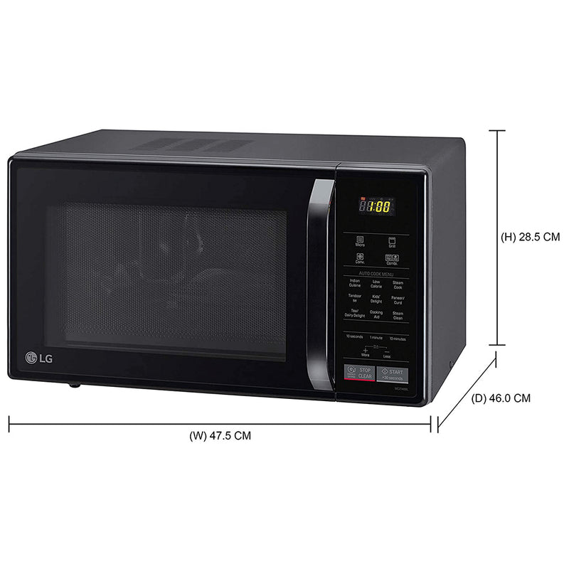 LG 21 L Convection Microwave Oven (MC2146BG, Glossy Black, With Starter Kit)