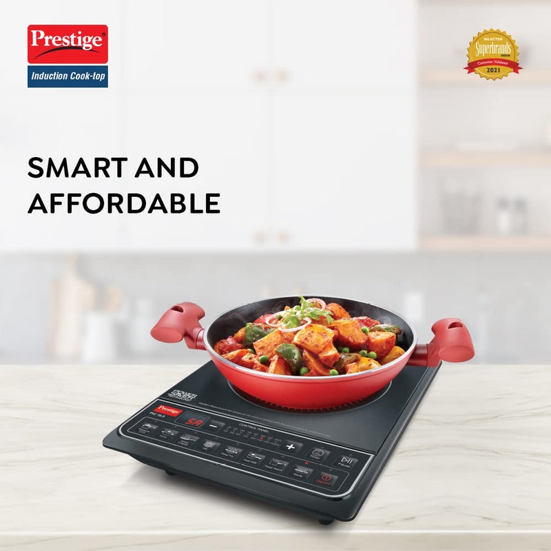 Prestige PIC 16.0+ 2000W Induction Cooktop with Soft Touch Push Buttons (Black)