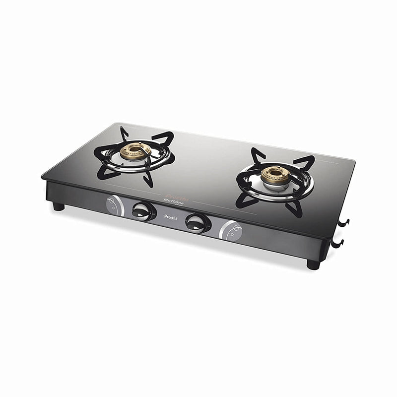 Preethi Blu Flame Gleam Glass Top 2-Burner Gas Stove