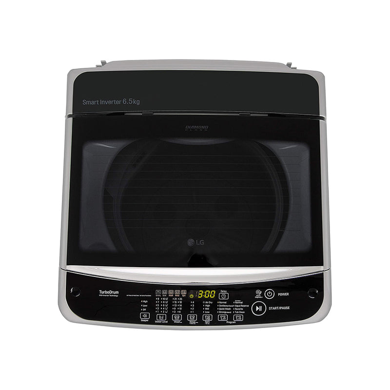 LG 6.5 Kg 5 Star Smart Inverter Fully-Automatic Top Loading Washing Machine (T65SNSF1Z, Middle Free Silver, TurboDrum)