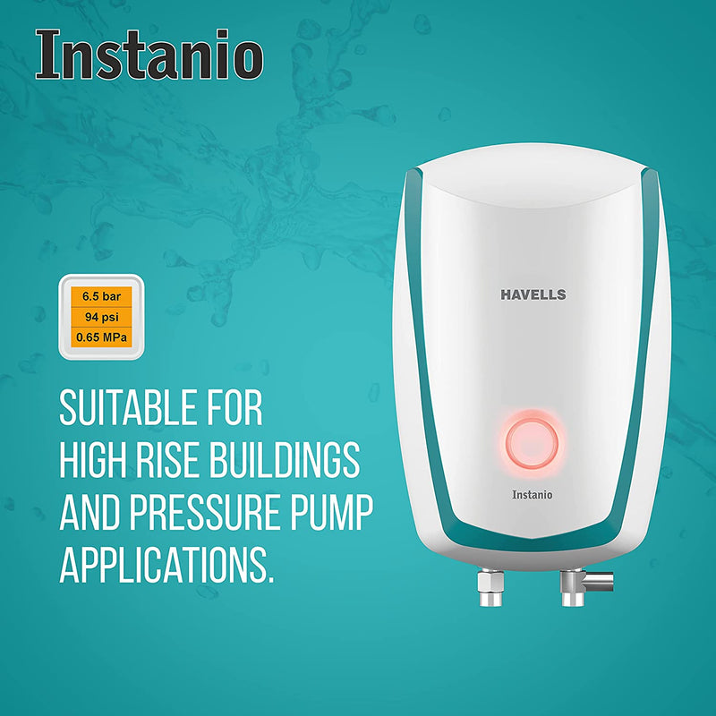 Havells Instanio 3-Litre Instant Water Heater (White/Blue)