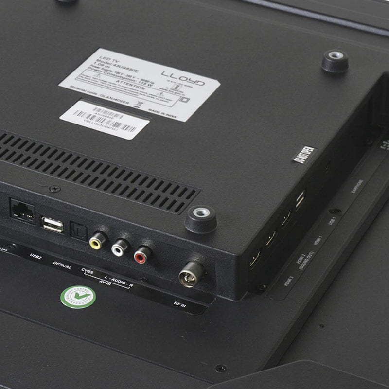 LLOYD 109 cm (43 Inches) 4K Ultra HD Smart LED TV GL43U4D2ER - 43US850E (Black) (2022 Model)