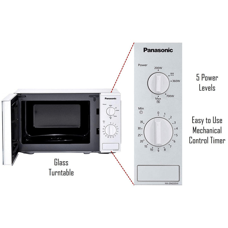 Panasonic 20L Solo Microwave Oven(NN-SM255WFDG,White)