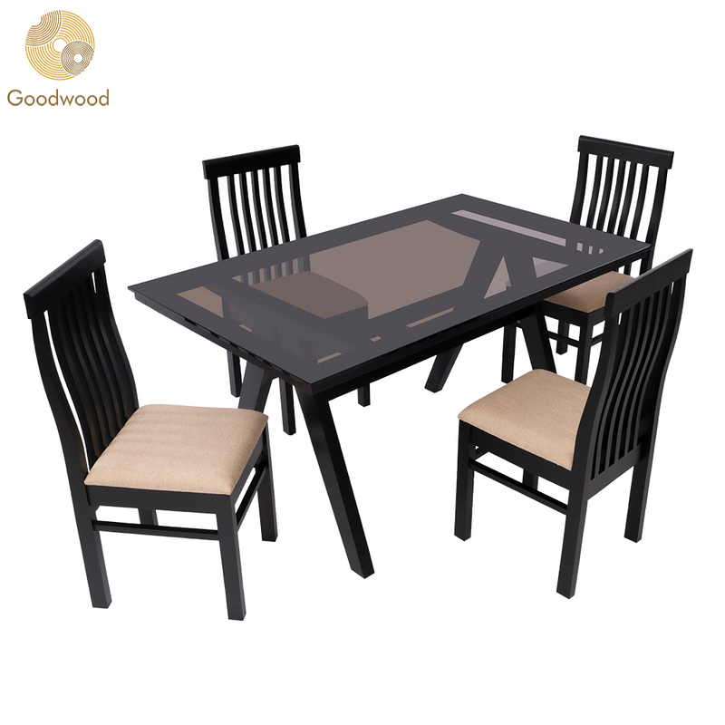 Goodwood Silcy 1+4 TW 4 Seater Dining Table Set