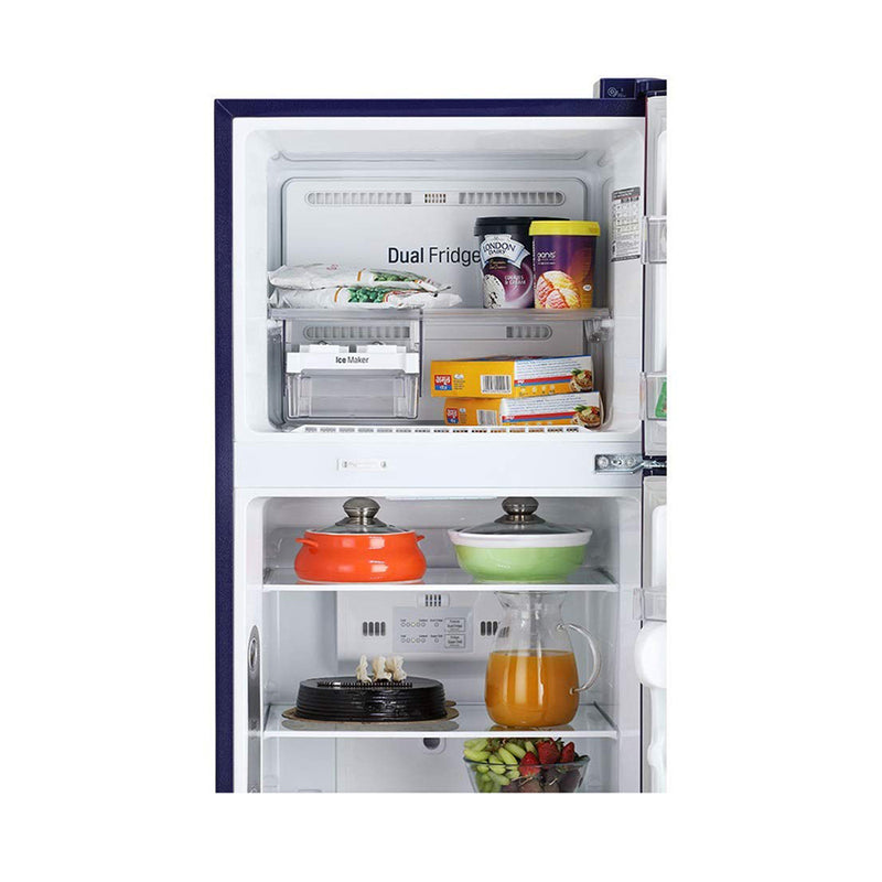 LG 260 L 3 Star Inverter Linear Frost-Free Double-Door Refrigerator (GL-T292RBPN, Blue Plumeria, Convertible)