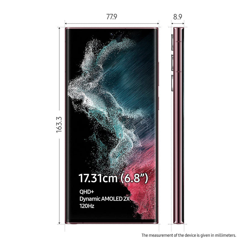 Samsung Galaxy S22 Ultra 5G (Burgundy, 12GB RAM, 512GB Storage)