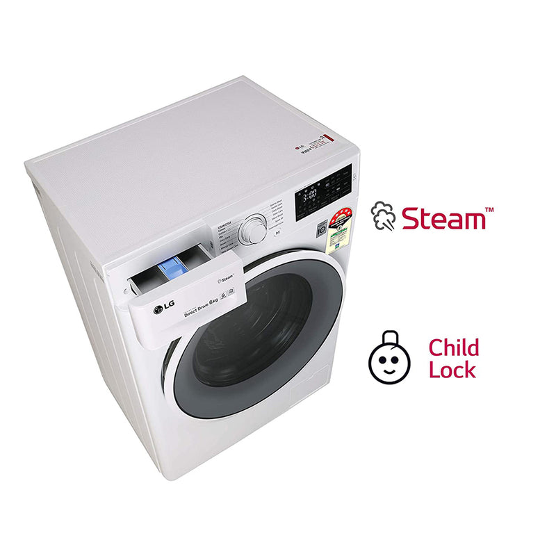 LG 6.0 Kg 5 Star Inverter Fully-Automatic Front Loading Washing Machine (FHT1006ZNW, White, 6 Motion Direct Drive)