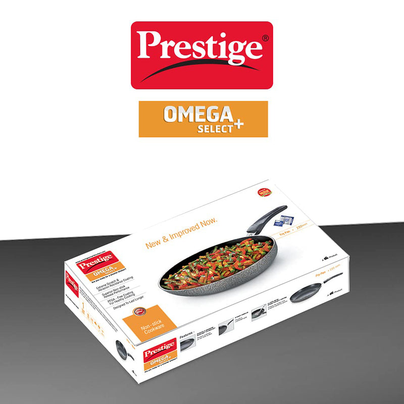 Prestige Omega Select Plus Non-Stick Aluminium Fry Pan, 25cm, Black (Small Size)-(non induction)