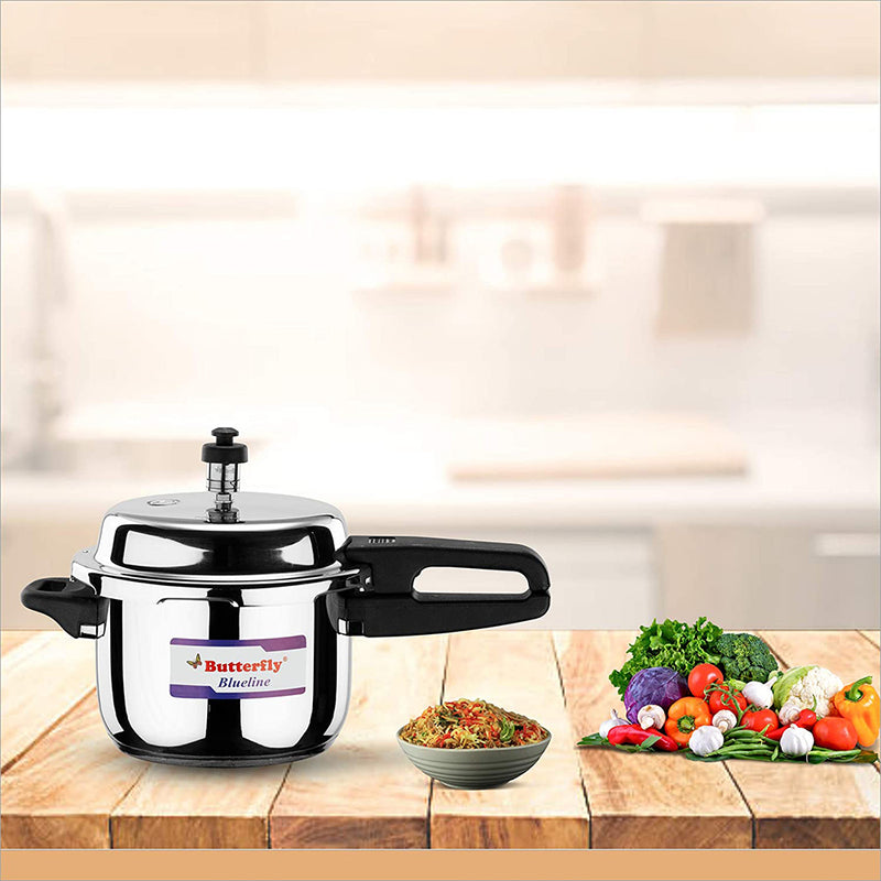 Butterfly Blue Line Stainless Steel Outer Lid Pressure Cooker, 3 Litre