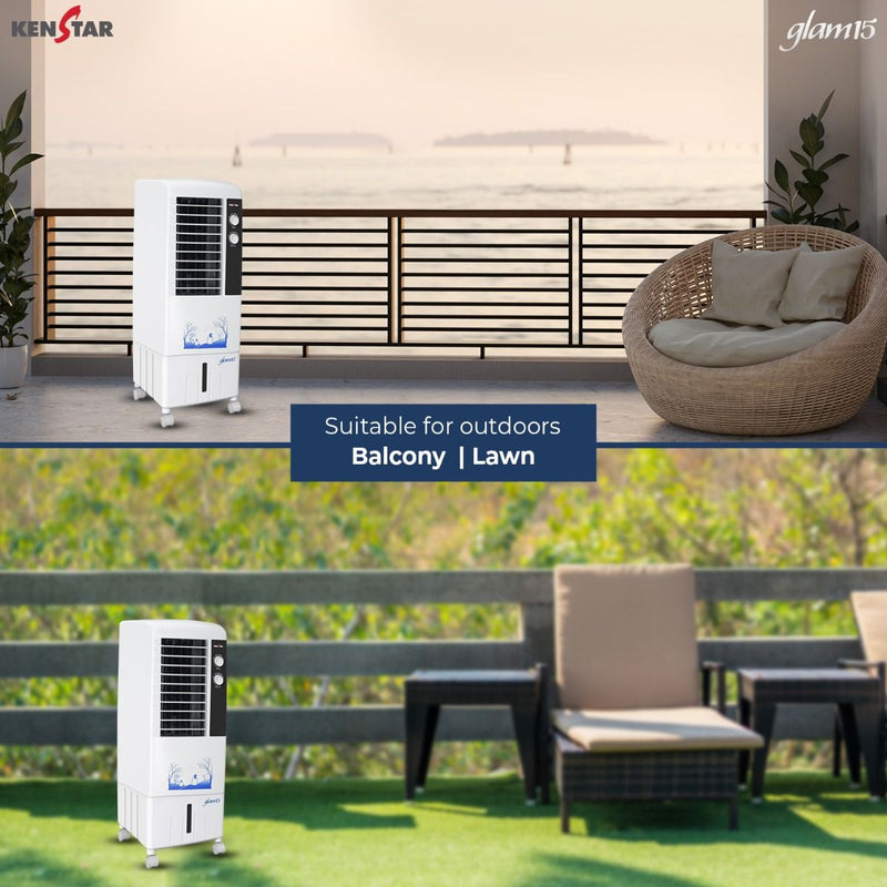 GLAM 15 LITRES HONEYCOMB TOWER COOLER (WHITE)