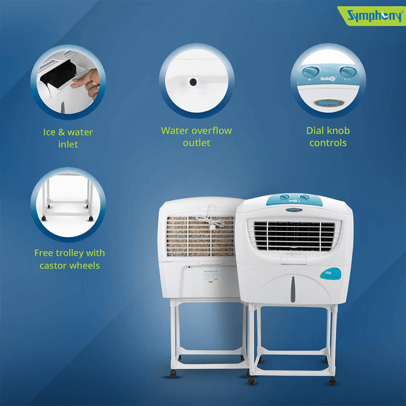 Symphony Sumo Jr. Portable Desert Air Cooler 45 litres with Trolley P