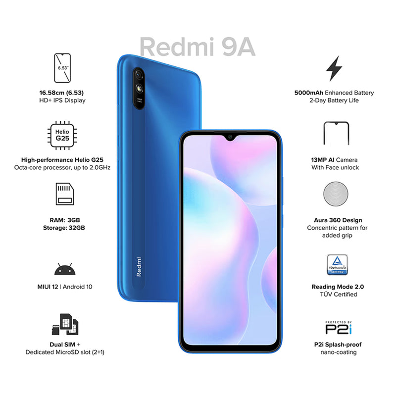 Redmi 9A Sport (Sea Blue, 3GB RAM, 32GB Storage)